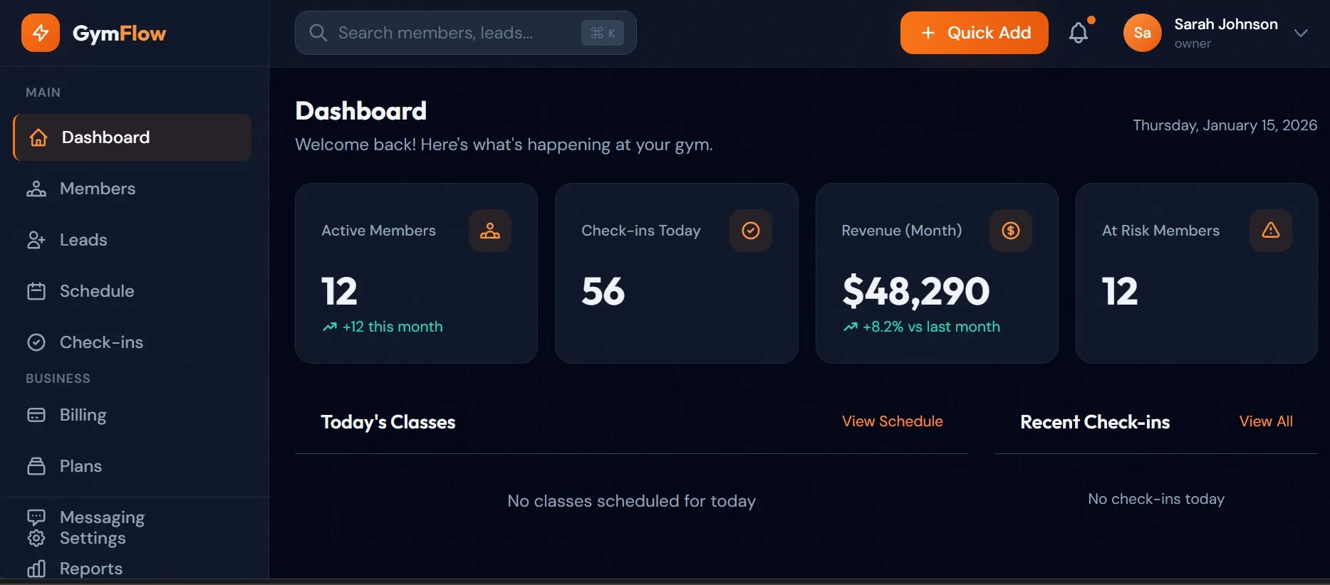 Gymflow CRM